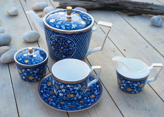 HS 6911101900 Bone China Decal Fine Porcelain Coffee Set