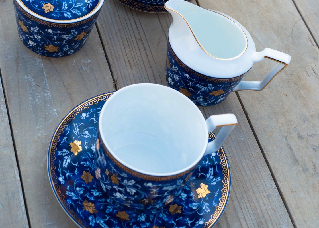 HS 6911101900 Bone China Decal Fine Porcelain Coffee Set